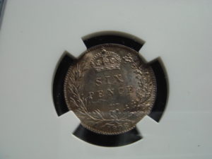 ヴィクトリア女王　6ペンス銀貨