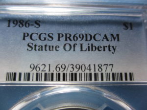 PCGS　自由の女神　銀貨